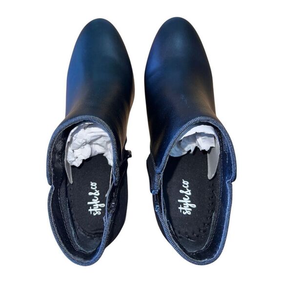 Style & Co-Black Fashion Faux Leather Ankle  Bootie -Wiley F1 Women’s Sz 6 - Picture 8 of 12